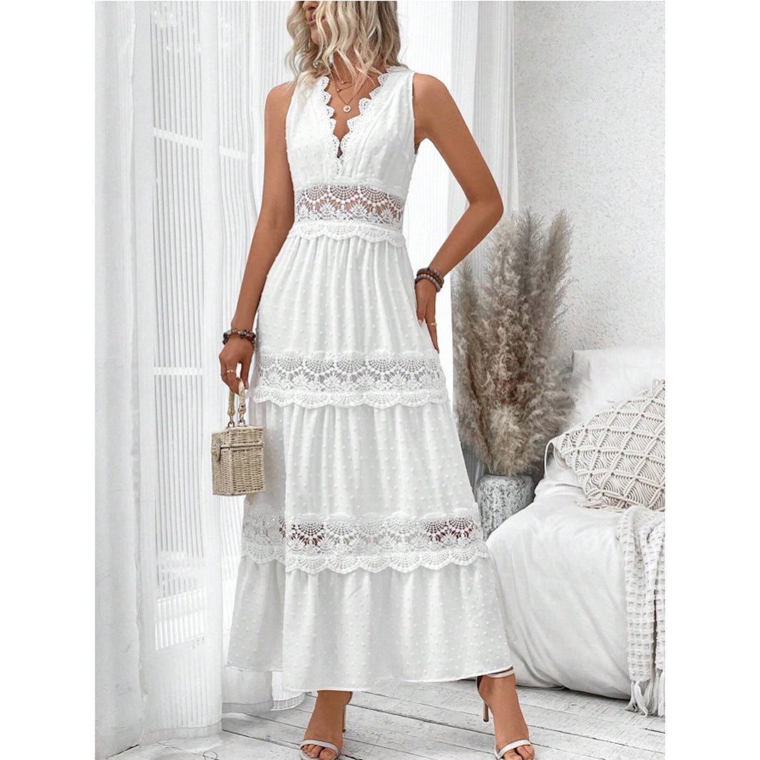robe elegante col V