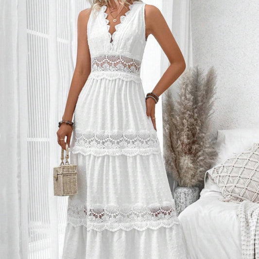 robe elegante col V